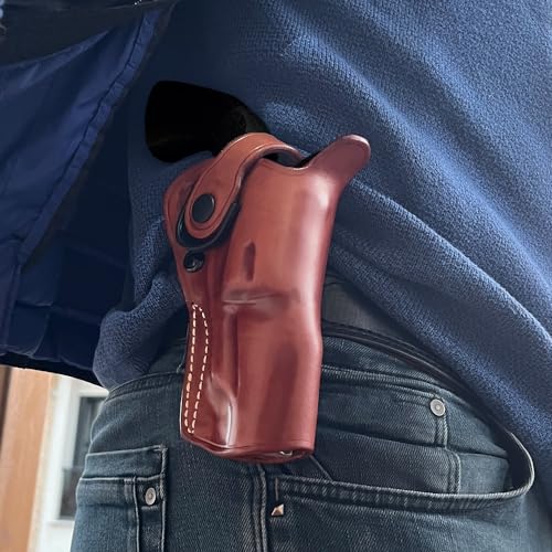 MASC Leather Paddle Holster for Pietta 1860 .44 Snub Nose, Retention Strap, Adjustable Cant