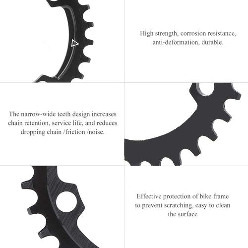 Keenso 1 Pcs Chainring, 96BCD Narrow Wide Round Chainring Repair Chain Ring for Mountain (34T)