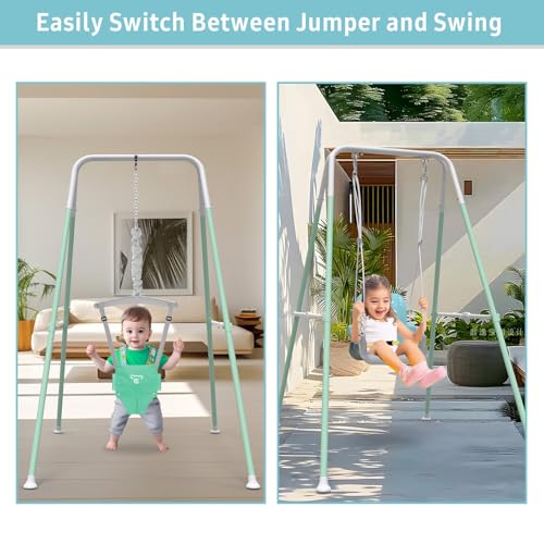 Yozoia 2-in-1 Toddler Swing & Baby Jumper - Blue Outdoor & Indoor Play Equipment