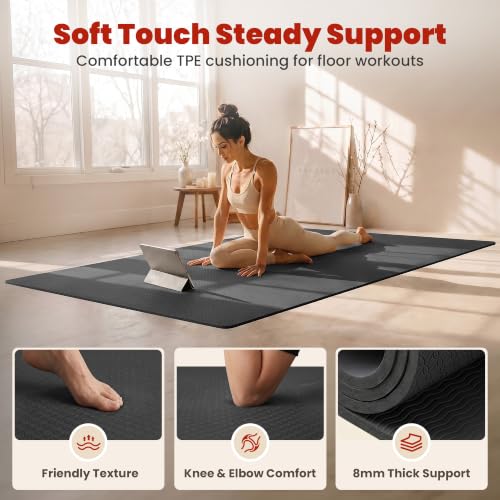 72 x 48 Inch Large Yoga Mat - Non Slip Thick Exercise Mat for Yoga Pilates & Floor Work