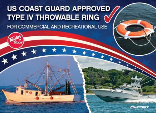 Taylor Made 24-Inch Coast Guard Approved Life Ring - White, Throwable Safety Device
