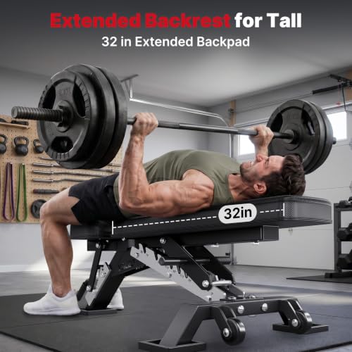 YOLEO Black Commercial Weight Bench 2315LB Capacity - 3-Post Design
