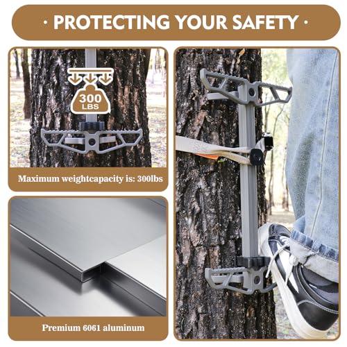 Aluminum Climbing Sticks for Hunting, Non-Slip Tree Stand Steps Set of 4