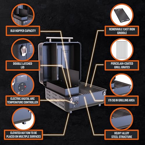 Traeger Ranger Portable Wood Pellet Grill & Smoker with Cast Iron Griddle - Pellet Grill