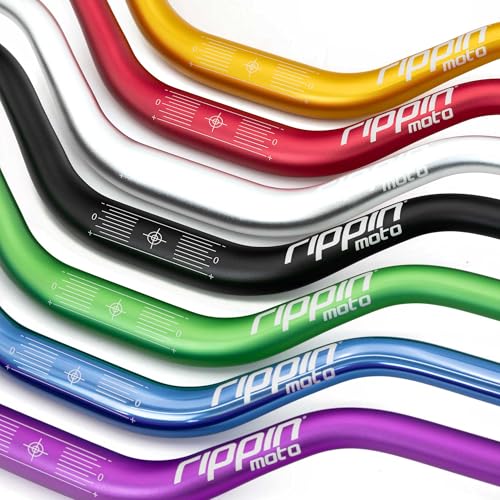 Rippin Moto Rise3 E-Moto Handlebars - 3" Rise x 770mm Wide, Green Polished - Compatible with Sur-Ron, Talaria, and More