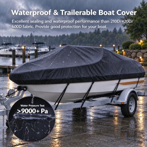 XL 19'3''-21'1'' Heavy Duty Boat Cover Waterproof Marine Grade Tarp