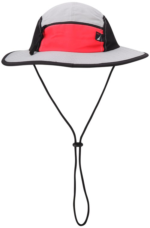 Nautica Mens Boonie Hat - Lightweight UV Protection Wide Brim Mainsail Safari Fishing Hat for Men with Adjustable Strap, Size S-M, Grey