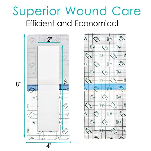 4x8 Inch Waterproof Knee & Hip Surgery Incision Dressing Bandages Pack of 14