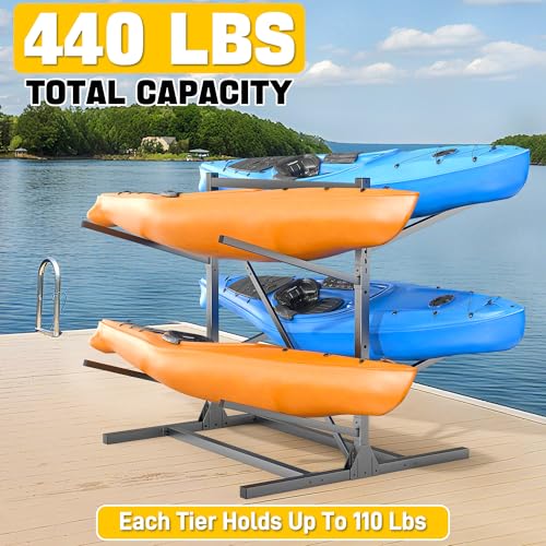 Ultrawall Freestanding Kayak Rack for Garage Holds 4 Kayaks Heavy-Duty Steel