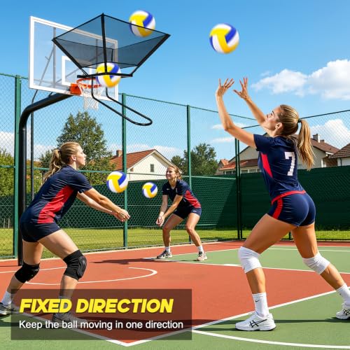 Black Volleyball Setter Trainer with Multi-Directional Catch Net - Indoor & Outdoor Practice Equipment