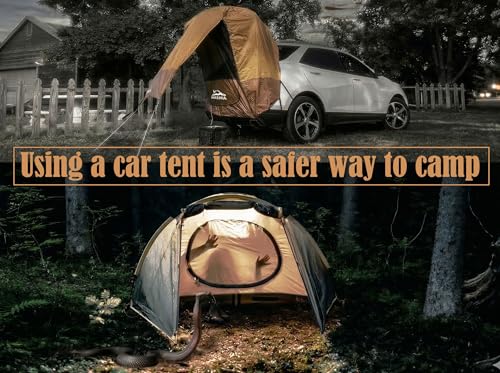 HASIKA Yellow SUV Tailgate Tent for Camping, 2-Person Car Awning, Quick Setup