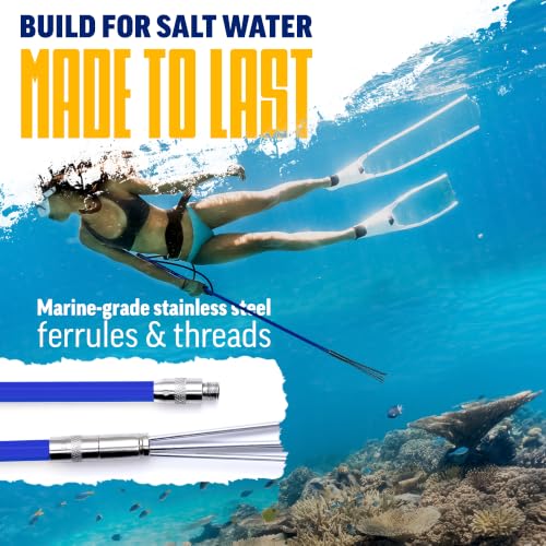 Reef Sling Spear Pole - 6ft Hawaiian Sling Fishing Spear with Blue Variation