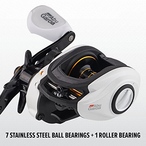 Abu Garcia Max Pro Low Profile Baitcast Reel, Size LP (1539730), 7 Stainless Steel Ball Bearings + 1 Roller Bearing, Synthetic Star Drag, Max of 15lb | 6.8kg, Left-Handed (Box)