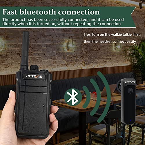 Retevis RB37 Bluetooth Two-Way Radio with Wireless Earpiece 2-Pack - Business Walkie Talkies
