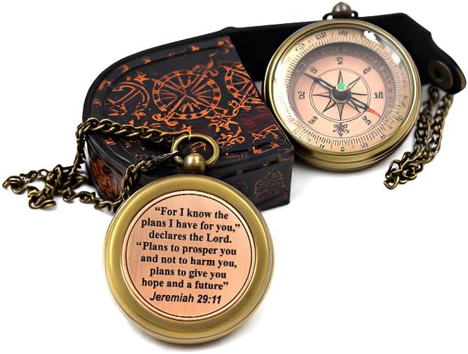 Skiennix Compass - Jeremiah 29:11 Inspirational Gift for Kids | First Communion & Graduation