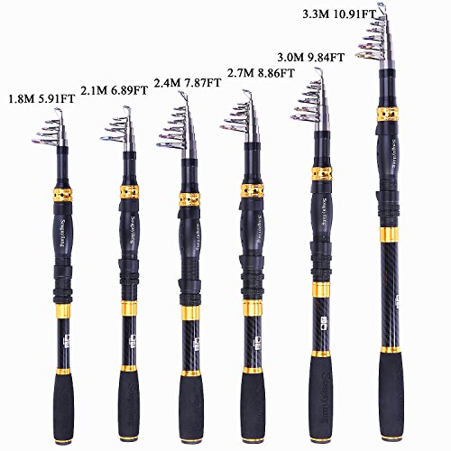 Ultralight Telescopic Fishing Rod 24 Ton Carbon Fiber for Saltwater & Freshwater