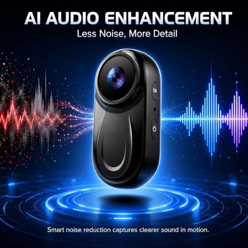 Zakotu 1080P Mini Body Camera with 512GB Storage, Hands-Free Portable Sports Cam
