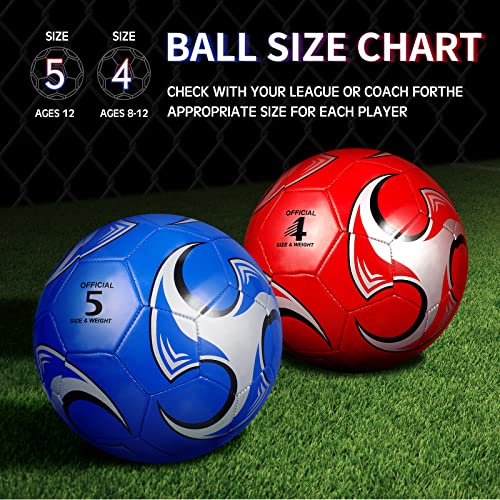 Soccer Balls Set with Pump - Size 4, Novelty Style, 2 Pack