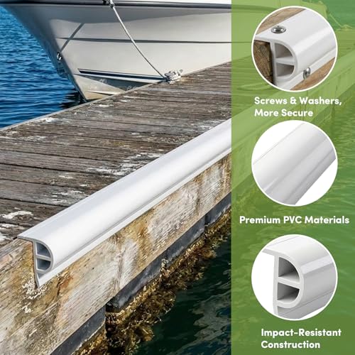 ORLANG 16.4FT Marine-Grade PVC Dock Fenders with Stainless Steel Screws - White
