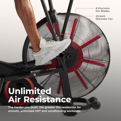 Heavy-Duty Fan Bike for HIIT Cycling Workout - Black