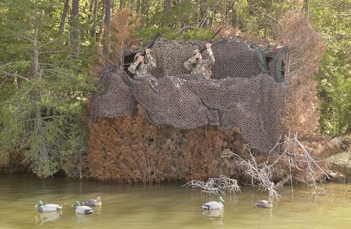 Small Camouflage Netting 9'10" x 9'10" Green/Brown Waterproof & UV Resistant