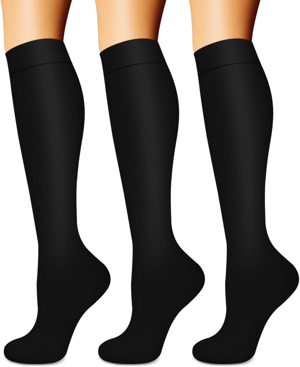 Skiennix Compression Socks - Ultimate Support for Nurses, Running & Recovery | 3 Pairs