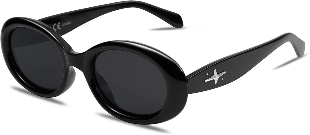 SOJOS Polarized Retro Oval Sunglasses - 90s Vintage Style with UV400 Protection | Unisex Tiny Frames