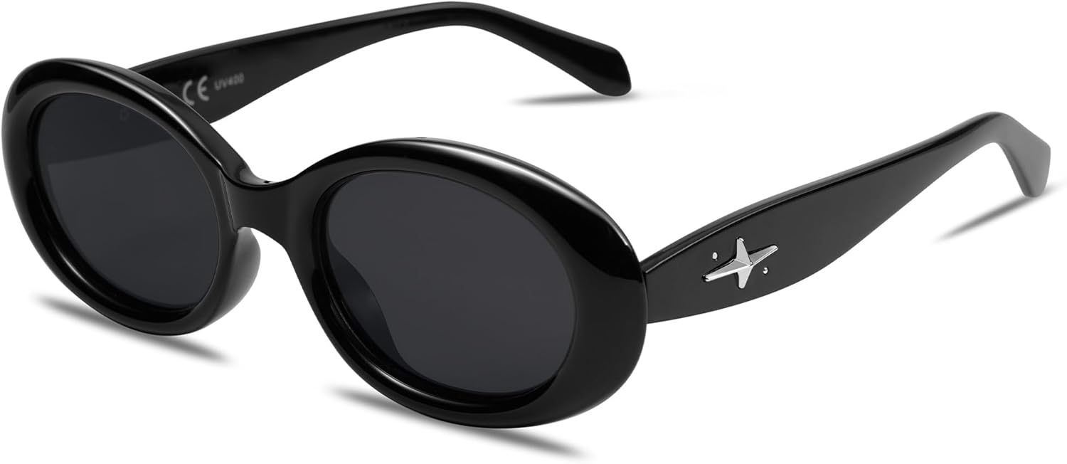 SOJOS Polarized Retro Oval Sunglasses - 90s Vintage Style with UV400 Protection | Unisex Tiny Frames