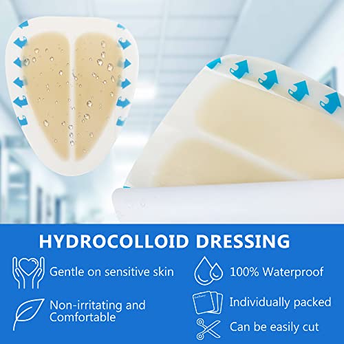 LotFancy Sacral Hydrocolloid Wound Dressing 6x7 Inches Pack of 10 Waterproof
