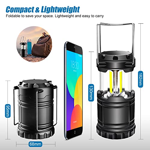 4 Pack LED Camping Lanterns - Waterproof Battery-Powered Emergency Lights
