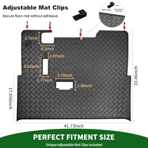 Golf Cart Floor Mat for EZGO TXT Valor Express S4 Cushman Workhorse Black Trim
