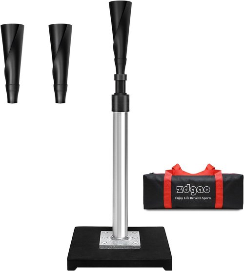 LOMGWAYS Baseball Batting Tee - Height Adjustable 23"-37" | Premium Portable Design with Heavy-Duty Base