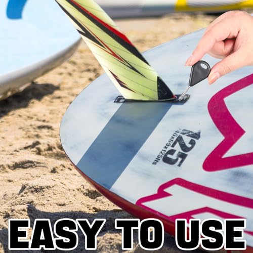 Surfboard Fin Key Set with 6 Fins & 24 Stainless Steel Screws - Black