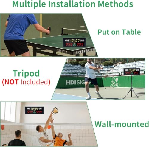 Rechargeable 16” Electronic Scoreboard with Remote for Outdoor Sports