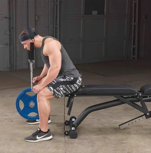 Neck Harness for Weight Training, Neck Trainer with Adjustable Heavy Duty Steel Chain and Strap, Increases Neck Core Strength and Supports Injury Recovery, Neck Exerciser for Home and Gym