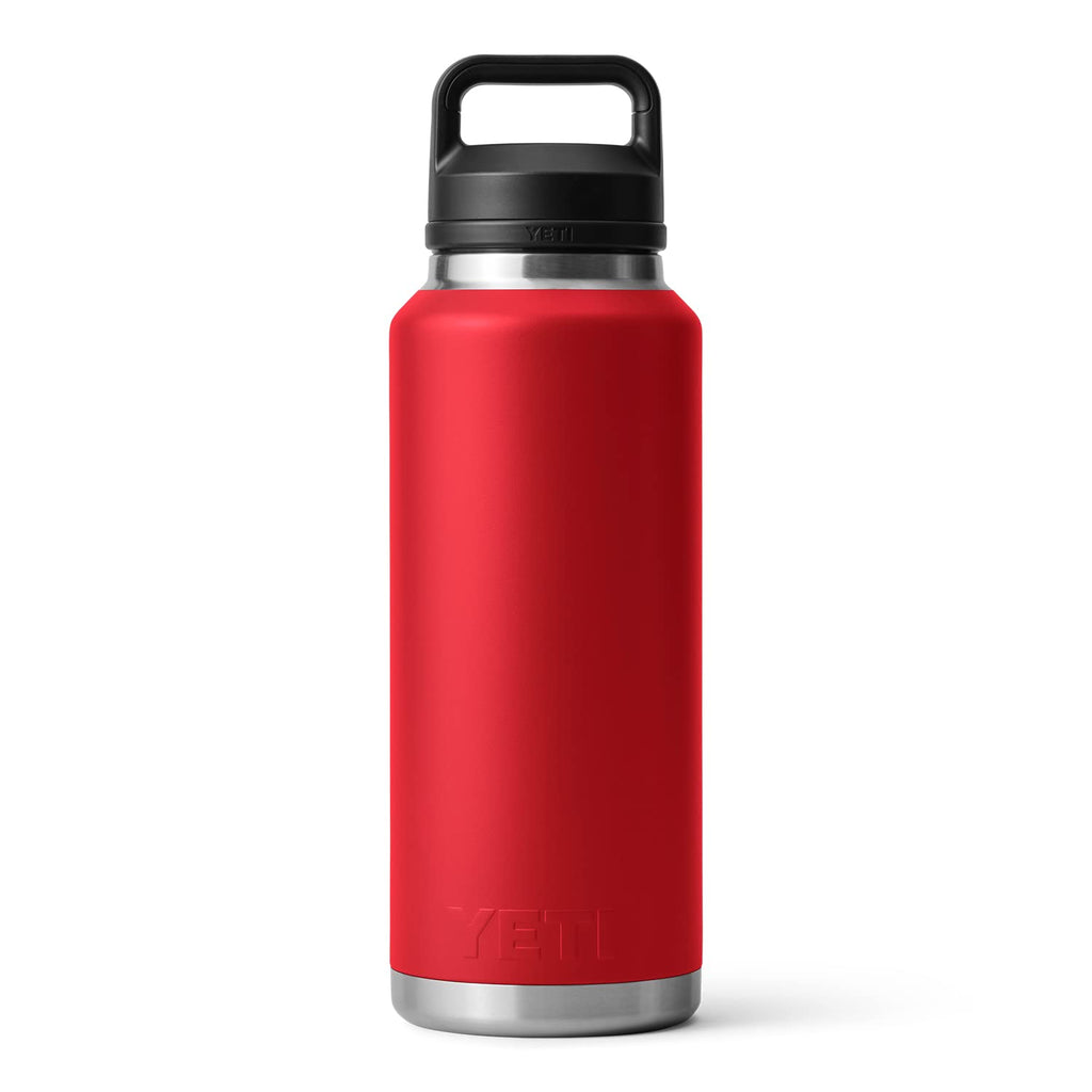 YETI Rambler 46 oz Bottle, Leakproof, Vacuum Insulated, Stainless Steel with Chug Cap, Rescue Red
