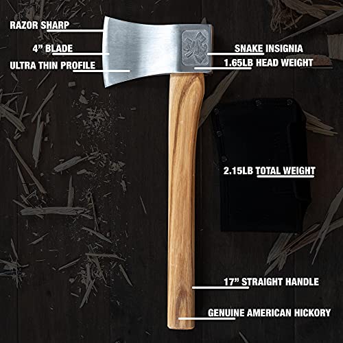 WATL Bad Axe Competition Throwing Axe with Hickory Handle & Nylon Sheath