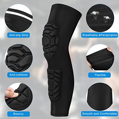 GUOZI Large Padded Knee & Shin Guards Calf Pads Protector 2 Pack