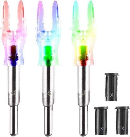G Lighted Nocks - High-Visibility LED Arrow Nocks with ON/OFF Switch | 6/12 Pack for .165-.246 ID