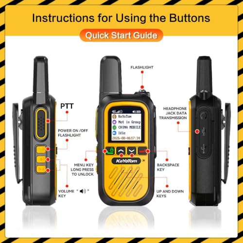 2-Pack Long Range 4G LTE Walkie Talkies with SIM Card - Rugged Two-Way Radios for Construction & Fleet, 5000+ Miles