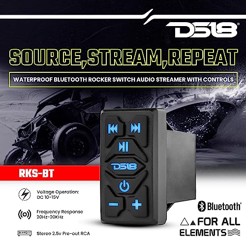 DS18 RKS-BT Waterproof Marine Bluetooth Rocker Switch with Audio Streaming