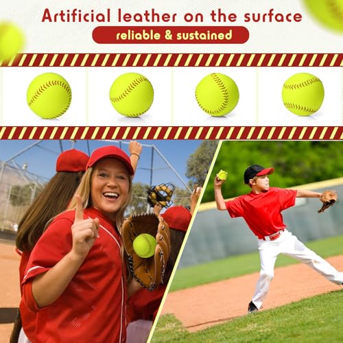 Sonwyoung 11 Inch Softball Practice Balls - 16 Pack with Mesh Bag