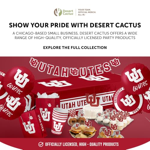 Desert Cactus Utah Utes Food Picks and Cupcake Toppers - 25 pcs