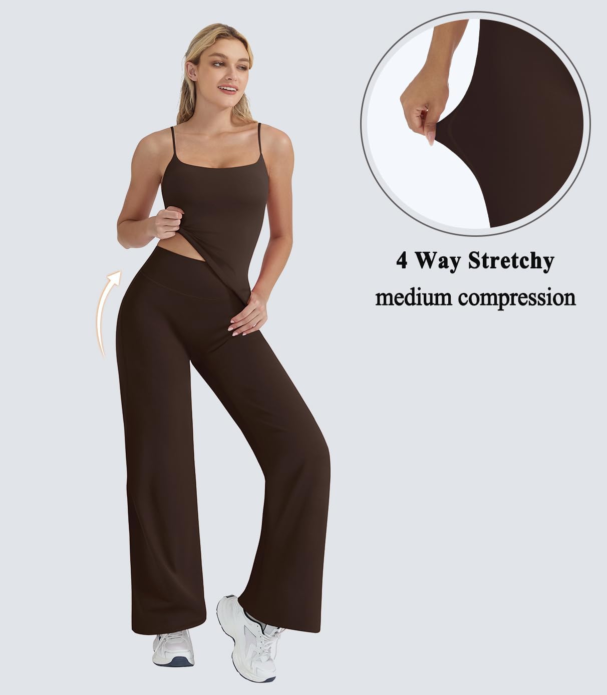 OMKAGI Women's Workout Sets - Padded Tank Tops & Straight Leg Yoga Outfits | Stylish & Comfortable
