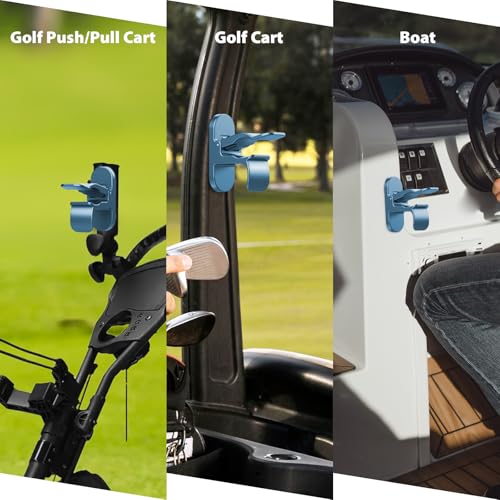 Magnetic Golf Club Accessory Holder Clip with Metal Pads - One-Handed Mount