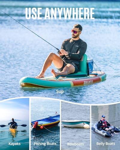 Turquoise ZLX Portable Inflatable Paddle Board Seat with Back Support & Air Pump