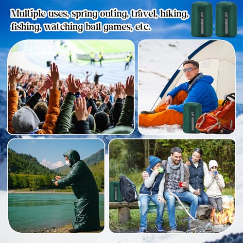 Macarrie Green Wearable Sleeping Bag for Adults with Sleeves - 0°C Insulated Portable Camping Gear