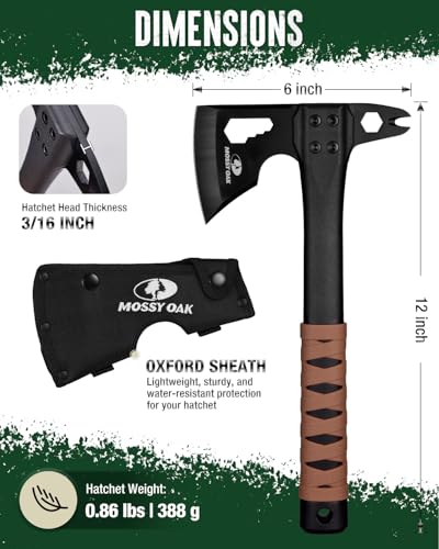 12-Inch Camping Axe and Survival Hatchet with Sheath, Multi-Function Outdoor Tool
