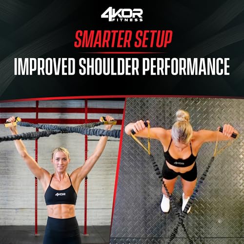 4KOR Gray Cross Anchor Shoulder Resistance Bands System - 3 Levels, Handles, Guide