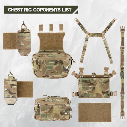 VOTAGOO Mc Tactical Chest Rig with 5.56/7.62 Magazine Pouches - Modular & Adjustable